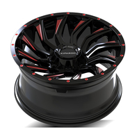 Rines de Aleación Kipardo Todoterreno de 15, 17, 18 y 20 Pulgadas, 5 y 6 Birlos, Diseño de Rayos en Espiral, Color Rojo Fresado, para Jeep Wrangler 4x4