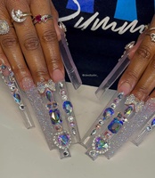 Pointes d'ongles professionnelles XXL transparentes coniques 500CS sans courbe en C, forme cercueil, avec logo personnalisé, et pointes d'ongles carrées stiletto XXXL