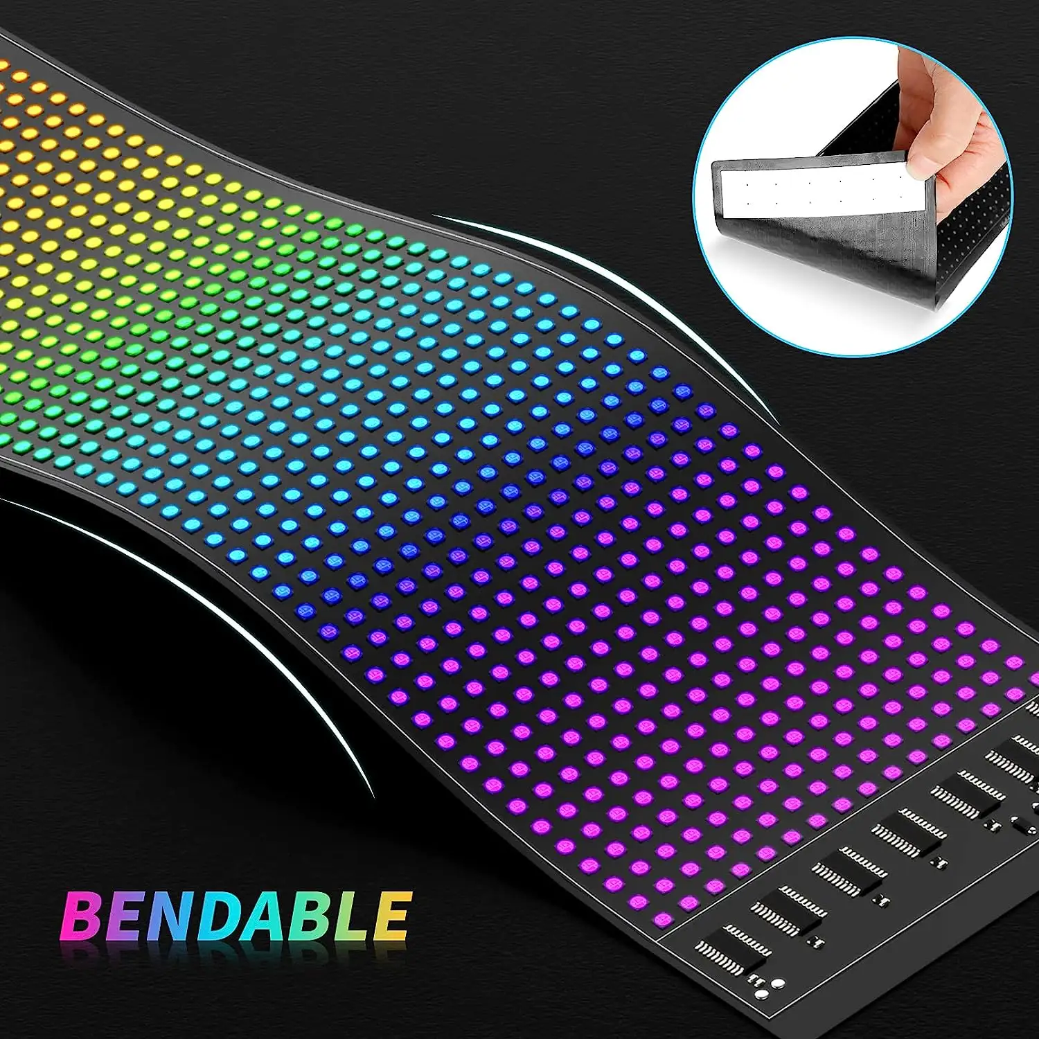 Painel de LED Matrix personalizar tamanho Smart Digital Painel de LED flexível endereçável RGB Pixel Padrão de texto animação sinalização