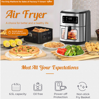 Friteuse à air intelligente Wi-Fi 220V 6L, mini friteuse électrique numérique sans huile en acier inoxydable pour usage domestique