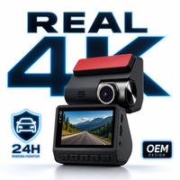 Caméra embarquée 4K Ultra HD avec caméra avant 1080P et caméra arrière, WiFi, GPS, super condensateur, surveillance de stationnement 24H, format H265, DVR automobile