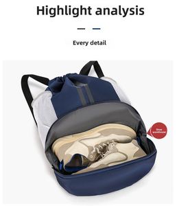 Premium Wet Dry Separated Drawstring <b>Backpack</b> with Custom Logo for Fitness Enthusiasts - Product Image 3