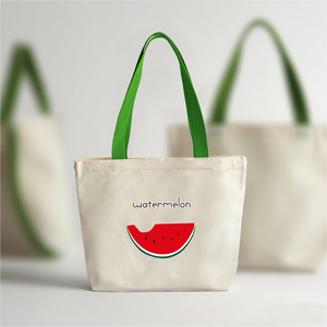 Customizable Eco-friendly Reusable <b>Small</b> Natural Cotton <b>Canvas</b> Kids Tote <b>Bag</b> Zipper Closure Portable Travel Design Advertising - Product Image 4