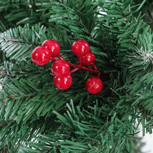 Flocked Artificial Christmas <strong>Tree</strong> <strong>with</strong> Multicolor LED <strong>Lights</strong> Pine Cones and Red Berries for Indoor Holiday Decoration - Product Image 4