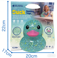 Jouet Squishy Becho Toys Canard en Gelée Pailleté en PVC, Anti-stress à Presser, Cadeaux d'Anniversaire, Décoration de Tableau de Bord, Jouets de Bain