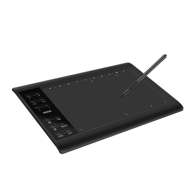 10x6 Inch Professional Graphics Drawing Tablet VIN1060Plus 12 Express Keys Built-in Driver for Windows Mac Painting Designing