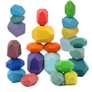 Puzzle en bois <span class=keywords><strong>Montessori</strong></span> arc-en-ciel à empiler Jouets éducatifs pour classer et empiler pour les jeunes enfants - Product Image 1