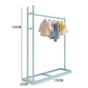 Espositore Blu in Metallo per Negozi di <span class=keywords><strong>Abbigliamento</strong></span> Femminile e Maschile, Scaffale Laterale Personalizzato per Stoccaggio - Product Image 6