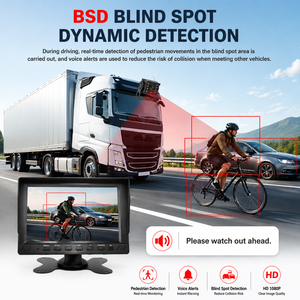 Moniteur de camion 7 pouces IPS 2 canaux avec GPS, <span class=keywords><strong>d</strong></span>étection <span class=keywords><strong>d</strong></span>'angle mort BSD, application WIFI, surveillance <span class=keywords><strong>en</strong></span> temps réel, enregistrement <span class=keywords><strong>en</strong></span> boucle 12V-36V - Product Image 2