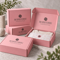 Boîte en carton personnalisée pour vêtements, boîte d'expédition rose en carton ondulé avec logo personnalisé, emballage en carton écologique