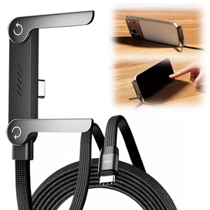 Cavo USB <span class=keywords><strong>C</strong></span> <span class=keywords><strong>2</strong></span> in 1 da 240W con Supporto Pieghevole per Telefono, Ricarica Rapida e Trasferimento Dati per iPhone 15 16 17 Pro Max, Xiaomi, Samsung - Product Image 1