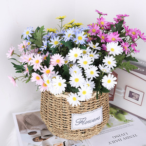 Marguerites artificielles 9 têtes 35 cm de haut, fleurs en soie synthétique, décoration intérieure, accessoires de mariage - Product Image 4