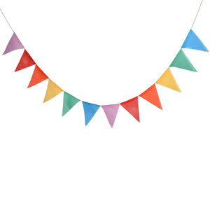 Guirnalda de 12 Banderines de Arcoíris Colgantes con Cuerda de 4m, Diseño Geométrico, Triángulos Multicolores, Bandera <span class=keywords><strong>Pastel</strong></span> - Product Image 2