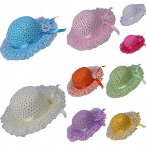 หมวกฟางเด็กน่ารักลายดอกทานตะวัน ชุดกระเป๋าถือสำหรับเด็กผู้หญิง 18 สี สำหรับฤดูใบไม้ผลิและฤดูร้อน ประดับโบว์ลายดอกไม้ สไตล์ลำลอง - Product Image 2