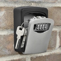 Mini Caja de Seguridad con Cerradura de Contraseña, Caja de Seguridad para Llaves Montada en Pared Exterior con Ojo de Gato, Antirrobo, para Hogar, Oficina, Interior