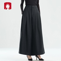 Pantalon Culotte Large Décontracté Femme Taille Haute Respirant Anti-Plis Effet Délavé Drapé Collection Automne Hiver 2025 Buyi Liren Ge