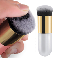 Pinceau de maquillage professionnel de qualité supérieure pour l'application de bronzant et de fond de teint, manche en plastique, poils en nylon
