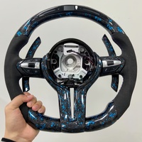 Volant en fibre de carbone bleu Forge, fourni par l'usine, pour BMW F25 F20 F30 F15 F16 F21 F22 F31 F32 E90 E92 E93 avec LED