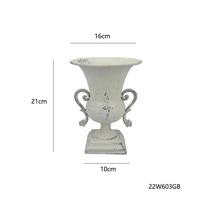 Jardinière sur pied de style campagnard américain Evergreenwrap, pot à fleurs rétro blanc pour la décoration de jardin, ornement pour la plantation de plantes succulentes