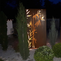 Paravents en acier corten découpés au laser, résistants à l'eau, durables, de style rustique et luxueux GNEE, avec un design Art Déco, pliables, pour l'extérieur