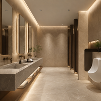 Panneau mural en PVC WYRAX effet marbre beige travertin, 1220x2440mm, 5mm, imperméable, pour rénovation de couloirs d'appartements
