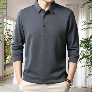 T-shirt gaufré uni à manches courtes pour homme, nouveau modèle, pour le printemps et l'automne, style décontracté pour jeunes, design vierge, 100 % coton, écologique - Product Image 2