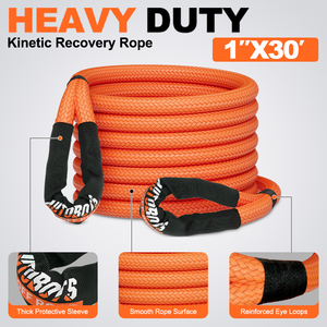 Corde <span class=keywords><strong>de</strong></span> récupération cinétique robuste pour camion et Jeep, 30 % élastique, 1 pouce, 30 pieds, en nylon haute résistance, pour remorquage 4x4 tout-terrain - Product Image 2