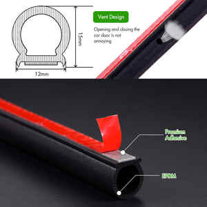 Busa pelindung pintu mobil, perekat diri bentuk B Epdm hiasan tepi pintu mobil dengan 3m pita sandaran pelindung segel karet - Product Image 6