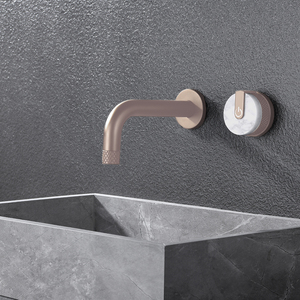 Watermark Đá Cẩm Thạch <span class=keywords><strong>2</strong></span> lỗ vòi nước phòng tắm lưu vực Mixer Rose Gold với đá cẩm thạch Wall Mount vòi nước - Product Image 1