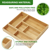Plateaux de rangement individuels en bambou – Diviseurs polyvalents en bois pour l'organisation des articles divers à la maison, dans la cuisine, la salle de bain ou sur le bureau