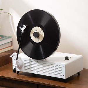 Creative Upright Gramophone Style Phonograph Player USB FM Radio BT Connection Desktop <b>Music</b> <b>System</b> <b>For</b> Living Room - Product Image 3