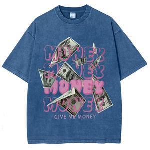 เสื้อยืดลายพังค์สไตล์100% เสื้อเจอร์ซีย์ผ้าฝ้ายพิมพ์ดิจิตอลเสื้อสไตล์ย้อนยุคฟอกสีขมแขนสั้นทรงหลวมกระชับ - Product Image 6