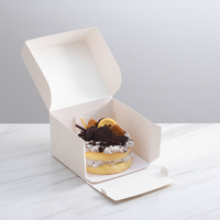 Boîte à gâteau personnalisée, boîte d'emballage alimentaire en carton blanc de qualité alimentaire avec insert pour cheesecake, mousse et pâtisserie à emporter