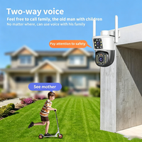 Caméra de sécurité extérieure à double objectif avec liaison 360° °   Caméra panoramique PTZ avec vision nocturne couleur, audio bidirectionnel, TUYA