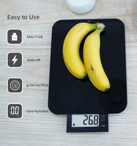 गर्म बिक्री इलेक्ट्रॉनिक ग्लास रसोई स्केल छोटे डिजिटल वजन पैमाने पर भोजन मापने वाली बैटरी से चलने वाले अधिकतम 10 किलोग्राम - Product Image 2