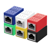 Connecteur de câble réseau RJ45, adaptateur double port droit, connecteur d'extension modulaire, origine Chine, emballage en sac OPP