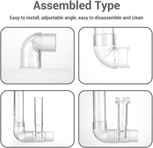 أنبوب تدفق من الفولاذ المقاوم للصدأ 12/16 مم مع مثبت أنابيب أكريليك لتربية النباتات في أحواض السمك - Product Image 6