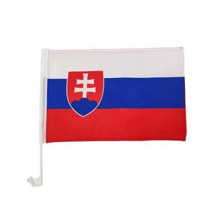 Wholesale Double Sided Printing Design 30x45cm Window Custom Car <b>Flag</b> with Plastic Pole - Product Image 1