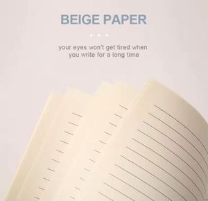 Carnet de notes A5 à spirale personnalisé en cuir épais blanc de 300 pages, en stock, faible MOQ, pour étudiants - Product Image 3