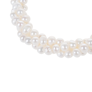 pearl <b>bracelet</b> 3 rows twisted with round pearls - Product Image 3