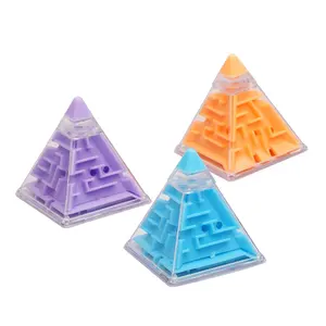 Kids gravity ball maze puzzle cube brain teasers decoding game cheap promotional toy pyramid and diamond shape 3D maze ball cube