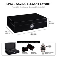 Boîte de rangement pour montres MINEESI de luxe personnalisée à 12 emplacements avec lecteur d'empreintes digitales, faite à la main, motif fleur de poirier, doublure en daim, antichoc, étanche et protectrice