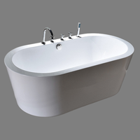 Baignoire autoportante moderne en acrylique blanc avec fonction bain à remous, design portable pour hôtels et salles de bain, avec drain inclus