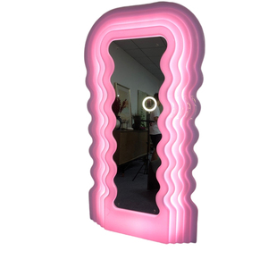 New Product Wholesale European Style Luminous Ultrafragola Floor Mirror Wave Full Length Mirror