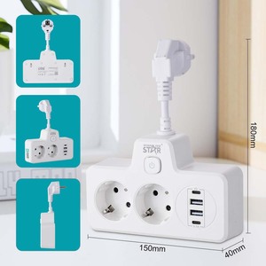 Enchufe de Corriente Winning Star con 2 Tomas y 2 Puertos USB, Función de Seguridad, Expansión Universal - Product Image 2