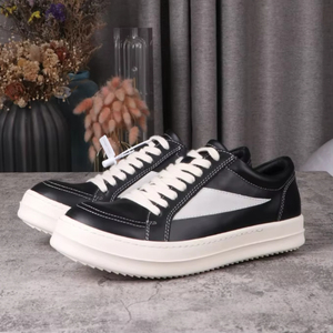 Nouvelles baskets en cuir de créateur confortables à tige basse pour hommes et femmes, à lacets, plates, à semelle épaisse, décontractées, sportives, personnalisables - Product Image 1