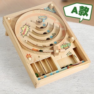 Jeu de table éducatif en bois pour enfants : circuit de billes avec comptage des points, jeu de compétition pour l'entraînement de la coordination œil-main - Product Image 4