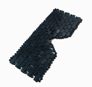 Masque en quartz obsidienne noire naturelle avec yeux en pierre précieuse - Product Image 1