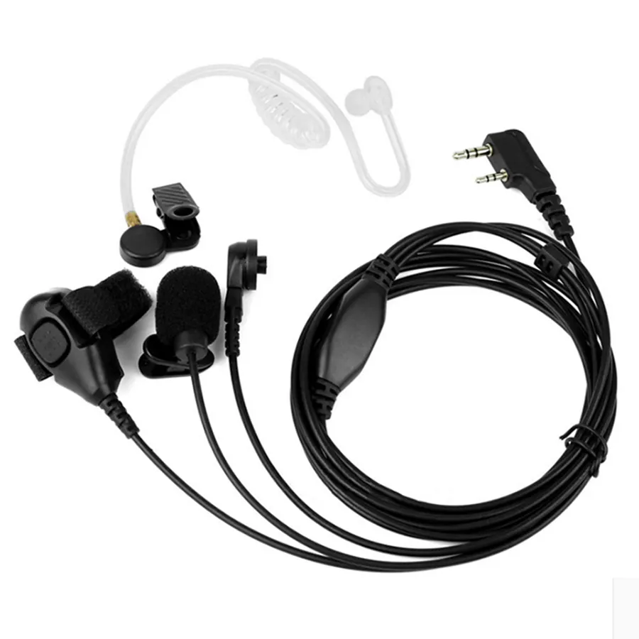 Walkie Talkie Three Wire Air Tube Headphone with Finger PTT Motorcycle  Helmet Headset
