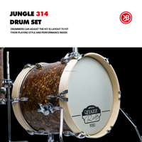 JBK Professional 3-Piece Percussion Instrument Set for Beginners Golden Broken Flower Design Jungle Drum Bass Tom-Tom Musical
